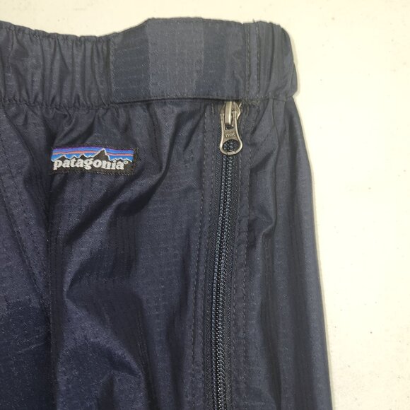 Patagonia Mens XL Full-Zip Nylon Windbreaker Pants Navy Blue Lightweight 2538 - Picture 4 of 9